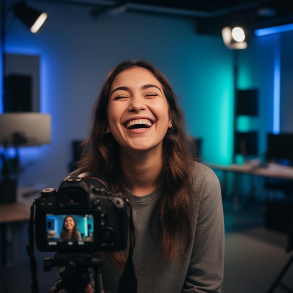 Content Creator beim Filmen eines Reels im Anleo Media Studio